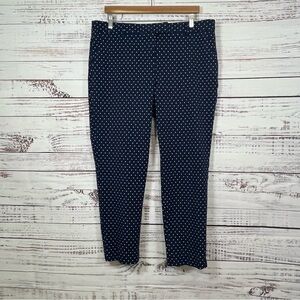 Talbots Blue Polka Dot Tapered Leg Crop Pants